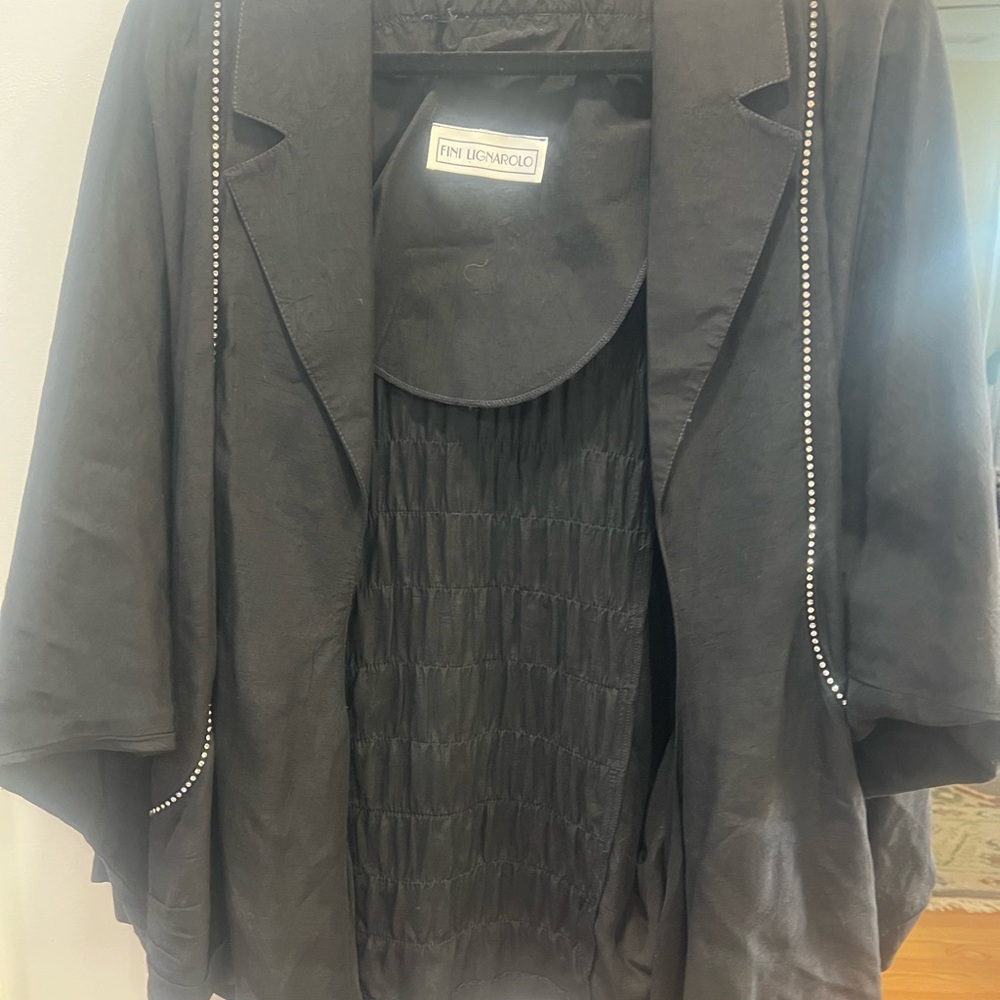 Elegant Vintage Black Fringe Jacket by